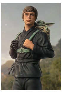STAR WARS: BOOK OF BOBA FETT - LUKE SKYWALKER AND GROGU (TRAINING VERSION) ART SCALE 1/10 STATUE BY IRON STUDIOS